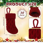BBTO 30 Pcs Mini Christmas Stockings, 5 Inch Knitted,Red, White, Green - Image 2