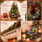 Shappy 216 Pcs Mini Christmas Ball Ornament 1.18 Inch,Mixed Colors - Image 7