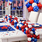 Suncalla 6ft Patriotic Red White Blue Ball Garland 4th of July Garland 250th Anniversary Glitter Red White Blue Bead Hanging Ornament Banner for Independence Day Table Wall Decoration Supplies - Image 3