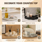 Coffee Table Tray for Home Decor,11" Cloud Resin Decorative Tray for Coffee Table Decor,Modern Organizer for Living Room&Kitchen Counter(Model A Black) - Image 2