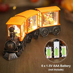 Fall Snow Globe Lantern Fall Decorations for Home, Lighted Fall Decor with Pumpkin Turkey Gnome Train, 6H Timer Thanksgiving Swirling Glitter Snow Globe for Harvest Day, Battery Operated - Image 3