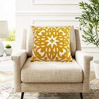 Alysheer Embroidered Decorative Throw Pillow Cover 20"x 20", 1pc Mustard - Image 6
