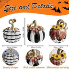 Monochrome Resin Pumpkin Sculpture Minimalist Halloween Decor for Party - Image 3