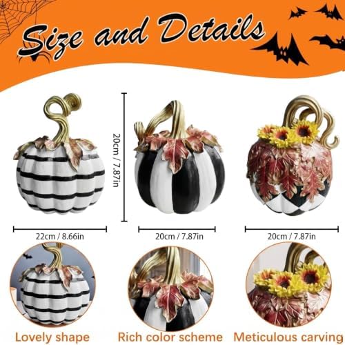Resin Pumpkin Decor Modern Art Halloween Ornament for Home Party Table - Image 3