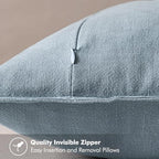 MIULEE Decorative Linen Pillow Covers 20x20 Inch Blue Grey - Image 5