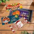 Evergreen Sassafras Fall Christmas Holiday Doormat Insert Bundle & Tray Set of 5, Interchangeable Entrance Door mats Indoor and Outdoor Welcome Mat 30 x 18 Tray Non Slip Backing Low Profile by EvergreenFlag