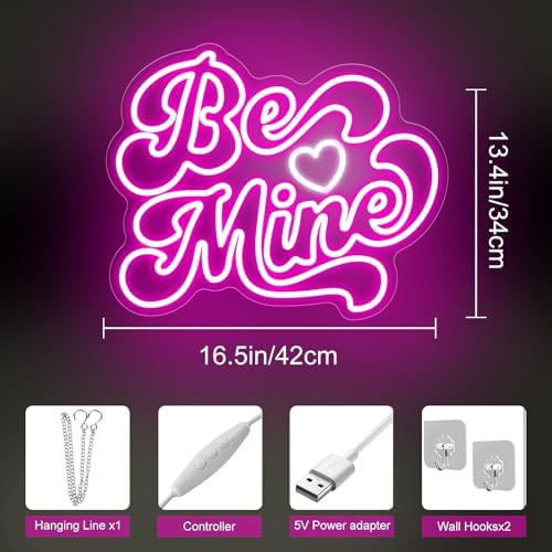 Be Mine Neon Sign, Valentine's Day LED Light, Gift for Lover - Image 3