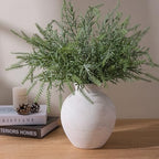 Ceramic Flower Vase Home Decor, 7.4 in Farmhouse Table Vases Rustic Vintage Living Room Kitchen Bedroom Decoration Pottery Decorative Vases for Flowers House Shelf Office Desk Dining Entryway, White - Image 2
