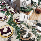 4Pack Artificial Eucalyptus Garland with Willow Leaves Faux Greenery for Wedding Backdorp Arch Wall Table Runner Decor (Green) - Image 3