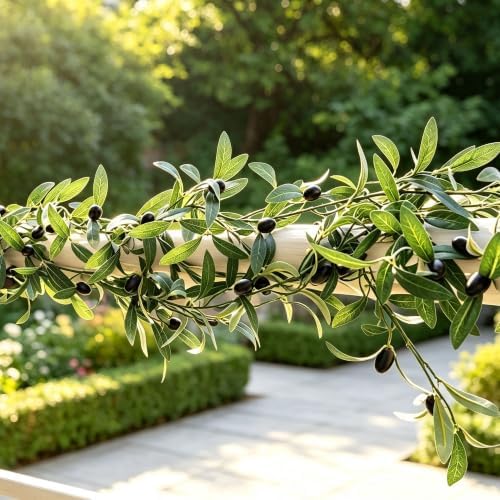 4 Strands Faux Olive Branches Garland 67IN Greenery Garland for Table Decor - Image 7