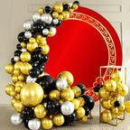 6ft Chinese Spring Festival Round Backdrop Cover Circle Gold Red Lantern Lucky Clouds Circle Background for Traditional Lunar Festival Party Banner Chinese New Year Party Decorations Props - Image 2