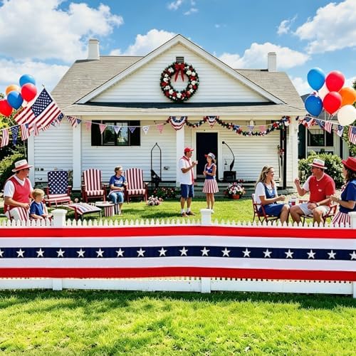 4th of July Decorations - Patriotic Door Decorations American Flag Bunting Banner for for Independence Day Porch Decor (1 Pack) - Image 4