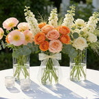 12pcs Glass Cylinder Vases for Centerpieces, 6 Inch Tall Flower Vase for Wedding Decorations, Hurricane Vases Floating Candle Holder for Table Centerpiece Wedding Home Décor - Image 2