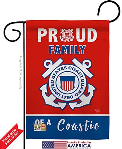 Proud Family Coastie Garden Flag - 2pcs Pack Armed Forces Coast Guard USCG Semper Paratus United State American Military Veteran Retire Official - House Yard Gift Double-Sided 13 X 18.5 - Image 2