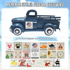 Sunflower Decor 13.4" Vintage Truck with 20 Magnets, Dark Blue - Image 3