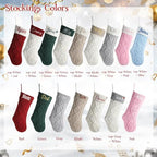 Personalized Christmas Stockings,Custom Embroidered Name & Monogram Knit Stockings for Kids,Family - Classic Cable Knit 18" Christmas Stocking for Fireplace Holiday Decor(9 Pack) - Image 2