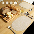 homing Heat Resistant Oval Placemats Set of 6, Beige - Image 6
