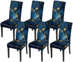Blue Marble Chair Covers Set of 6,Stretchable Kitchen Dining Room Chair Covers Decorations Removable Washable Dining Chair Slipcovers Chair Protectors for Dining Room & Kitchen by LEIWEIHOPE