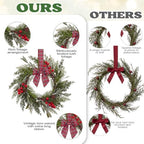 Riceshoot 12" Small Christmas Wreath for Chair Mini Cabinet Wreath with Bow - Image 4