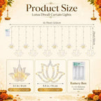 VIHOSE Diwali Lotus Curtain Light 9.84 FT 120 LED Indian Hanging Decor Home - Image 2