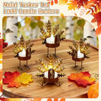 Meanplan 16 Pcs 8 Sets 2-in-1 Turkey Candle Holder Set Turkey Tealight Metal Votive Candle Holders Thanksgiving Table Centerpiece Sitting Standing Turkeys Candlesticks for Home Table Mantle Decor - Image 6