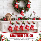 HooLing 50 Pcs 7 Inch Mini Christmas Stockings Bulk, Red, Traditional - Image 3