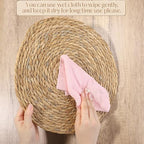 Aneco 12 Pack 13.8-Inch Round Woven Placemats Natural Hand-Woven Boho Rattan Wicker Bulrush Placemat Farmhouse Rustic Braided Table Mats for Dining & Kitchen Decor - Image 4