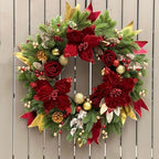 Christmas Wreaths for Front Door, Soomeir 24 Inch Outdoor Christmas Wreath with Lights, Large Prelit Wreath for Holiday Winter Window Outdoor Indoor Xmas - Image 6