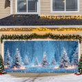 Winter Wonderland Garage Door Banner – Snowy Forest with Candlelight Scene – Holiday Outdoor Decoration for Home or Events by THISFIND