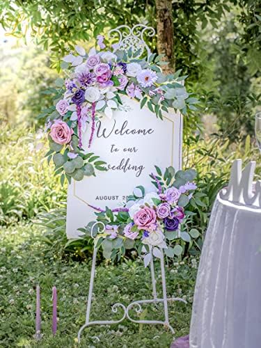Lisuun Artificial Wedding Arch Flowers, 2 Large Floral Swags - Image 5