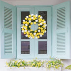 24 Inch Tulip Summer Wreath for Front Door Spring Silk Wreath with Green Leaves Artificial Tulip Flower Wreaths for All Seasons Farmhouse Porch Wall Living Room Home Widding Decor - Image 6