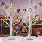 2 Pack 2FT Lighted Birch Tree with Timer for Christmas Decorations Indoor - Image 3