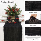 10 Pack Black Cheesecloth Table Runner 120 Inch Boho Wedding Decor - Image 3