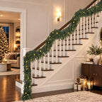 4PCS 6FT Christmas Pre-Lit Cedar Garlands with Lights Pine Garland Decor by NTNIETING