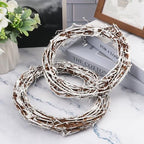 7 Pcs 10 inch Natural Grapevine Wreath Set, Hand-Woven Vine Branch Wreaths for DIY Crafts, Christmas Decorations, Home & Event Styling(White) - Image 4