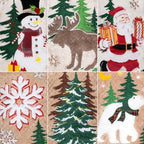 LUBOT 6 Pack Christmas Stockings Set of 6 Large Family Xmas Stocking Embroidered 20" Plush Plaid Matching Rustic Farmhouse Country Fireplace Hanging Holiday Decor - Image 3