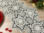 Enliven Handmade Bead Table Runner, Christmas Beaded Runner, Snowflakes, 13x36inch - Image 2