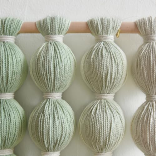 IOWER Macrame Wall Hanging Green Boho Fiber Art Wall Decor 27" W*31" L - Image 6