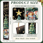42 H Christmas Wooden Porch Decor Sign Merry Christmas Tree Welcome Porch Signs for Front Door Xmas Vertical Standing Signs for Xmas Garden Home Front Door Yard Decor - Image 2