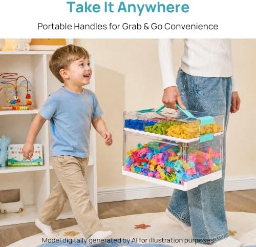 Vtopmart 32 QT Clear Craft Organizer with Removable Divider Tray, 1 Pack - Image 6
