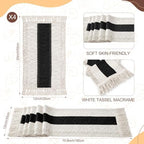4 Sets Black Kitchen Decor,Table Setting Decor with Round Woven,Rectangular,Wooden Bead Napkin Rings,Cloth Napkins,Table Runner & Storage Basket,Natural Burlap Cotton for Kitchen Dining Table Home - Image 3