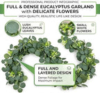 Artificial Eucalyptus Garland 8 Pack, Faux Eucalyptus Greenery Garland 6 ft, Realistic Eucalyptus Vine with Flowers for Wedding Table Centerpiece Mantel Fireplace Indoor Outdoor Decor - Image 4