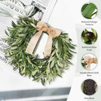 Olive Wreath for Front Door, 19'' Real Touch Door Wreath with Fruits - Image 3