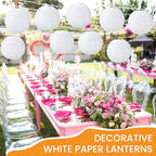 Treela 48pack White Chinese Paper Lanterns for Wedding Party Decor, 12" - Image 4