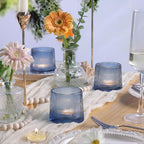 DARJEN Blue Ribbed Tealight Votive Candle Holders Set of 10 - Image 6