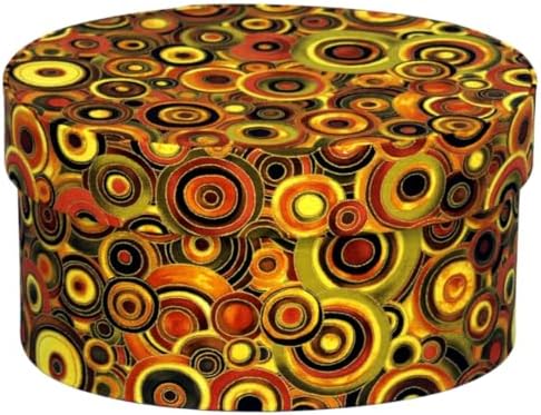 Sarah's Hat Boxes – Orange circles Decorative Gift Box | Elegant Reusable Storage Boxes for Gifts, Keepsakes, Jewelry, or Special Items | Unique Printed Design - Image 5
