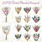 12/24PCS Handmade Dried Flower Bouquet with Stems Natural Dried Wildflowers 7.5 Inch Mini Dry Flowers for Vase Farmhouse Decor, Wedding Styling, Photography Props, Gift DIY(24pcs, Lavender) - Image 2
