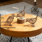 Rattan Bird Statues - 3pc Farmhouse Wicker Home Decor Figurines - Image 4