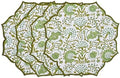 CPC Agate Green Block Print Cotton Floral Placemat 15x15 Inch, Set of 4 by COTTONPRINTCLUB