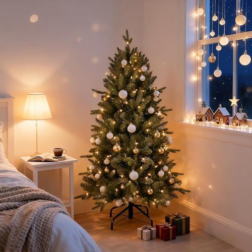 Treepool 4FT Pre-Lit Artificial Christmas Tree, 739 PE/PVC Tips, 150 Lights - Image 3
